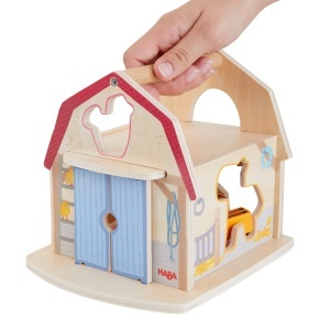 Jucarie Sortare HABA 306625 - Ferma, 6 Figurine, Din Lemn, 21 x 17,6 x 17,8 cm - Img 5