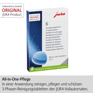 JURA original - Tablete de curatare in 3 faze pentru 6 curatari - Igiena certificata TUV - 6 bucati - 24225 - Img 2