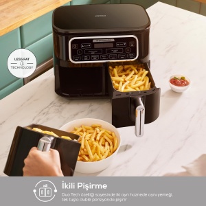 Karaca Air Cook Duo 8 Litri Airfryer Starlight Tehnologie Duo Tech - Img 7