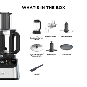 Kenwood MultiPro OneTouch FDM73.480SS - Robot de bucatarie si blender compact 2 in 1, 6 accesorii, 6 programe automate, functie de viteza variabila si puls, cantar integrat, 1000 W, argintiu - Img 7