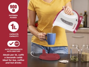 Kettle electric Beper BB.050, capacitate 1L, putere 900W, rosu - Img 2