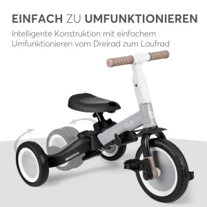 KikkaBoo FLIP Tricicleta 5-in-1 pentru copii Gri ajustabila - Img 6