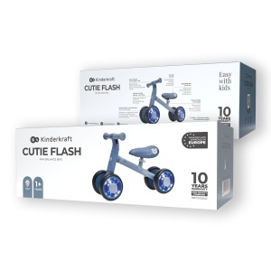 Kinderkraft Cutie Flash Bicicleta Fara Pedale Albastra Roti LED Siguranta Sporita - Img 9