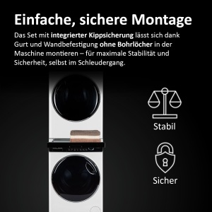 Kit de conectare Haier pentru spalator si uscator, negru, cu suport extensibil - Img 6