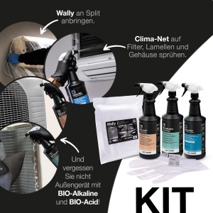 Kit de curatare pentru climatizatoare Errecom, 1L Clima-Net, 2L Bio-Acid, manusi - Img 2