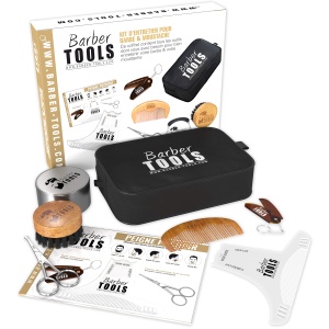 Kit de ingrijire a barbii - Set complet cu pieptene, pensula si accesorii