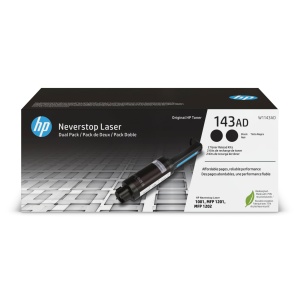 Kit de reumplere a tonerului original HP 143A (W1143AD) Multipack (2x Negru) pentru imprimanta laser HP Neverstop, Negru, Mare