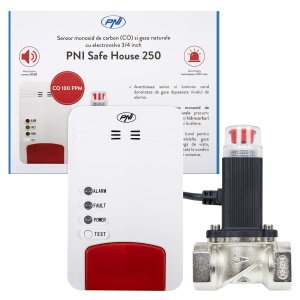 Kit de siguranta PNI Safe House Dual 250 cu 2 senzori si ventil magnetic de 34