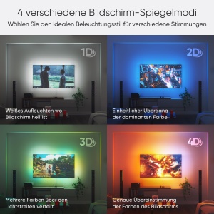 Kit Nanoleaf 4D Screen Mirror cu LED-uri RGBW pentru TV pana la 85 inch - Img 5