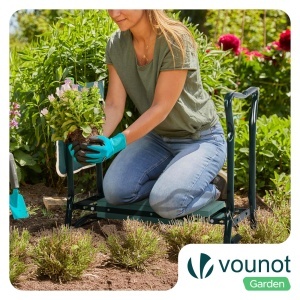 Kniebank VOUNOT 2in1 pentru gradinarit, verde, 150 kg - Img 5