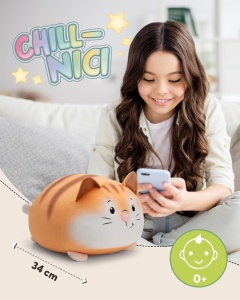 Kuscheltier Pisica Chill-NICI 30x34cm - bej, Plus moale pentru copii si adulti - Img 3