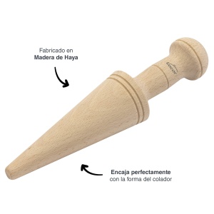 Lacor 60300 Utensil din lemn natural pentru strecurare 235 cm forma conica - Img 3