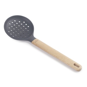 Lacor 68188 Spumiera din silicon maner din lemn de fag rezistenta la temperaturi inalte 34 cm gri