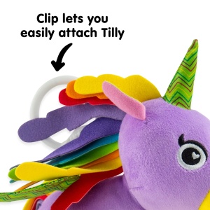 Lamaze Ella Unicorn Jucarie Bebelusi Roz Clip Go cu Beisor si Sunete - Img 6