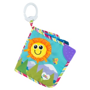 Lamaze L27186 Baby Clip Go - Carte senzoriala din material textil cu sunete si accesorii pentru bebelusi