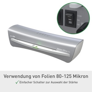 Laminator A4 Leitz iLAM 73680089, 80-125 microni, incalzire rapida, gri - Img 6