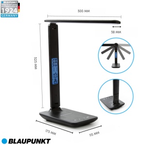 Lampa de birou LED Blaupunkt cu incarcator wireless 5 moduri de culoare afisaj LCD negru - Img 3