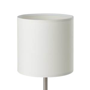 Lampa de masa EGLO Pasteri, 40 cm, abajur textil alb, baza nichel mat, E27 - Img 5