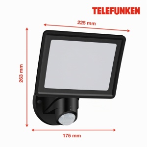 Lampa de perete LED TELEFUNKEN cu senzor de miscare, 20W, 2000 Lm, neagra - Img 7