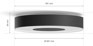 Lampa de tavan Philips Hue Xamento, negru, 16 milioane de culori, dimabila - Img 3