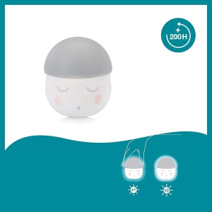 Lampa de veghe Babymoov Squeezy gri, autonomie 200 ore, cu senzor de aer - Img 3