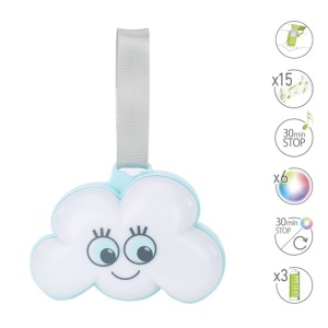 Lampa de veghe Badabulle Nachtlicht Wolke cu 15 melodii si 6 culori luminoase - Img 6