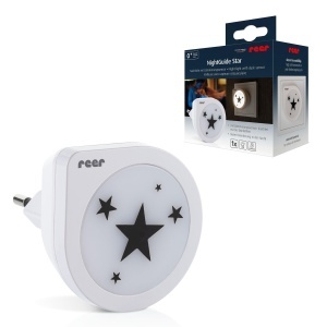 Lampa de veghe reer NightGuide Star LED lumina calda 3000K senzor de amurg design modern cu motiv stea