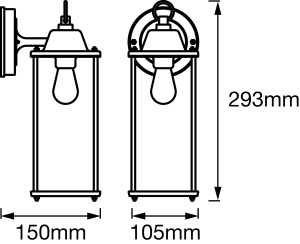 Lampa LED de exterior Ledvance Endura Classic Lantern SQ, E27, Negru, IP44 - Img 3
