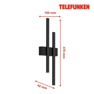 Lampa LED de Exterior TELEFUNKEN GRAZ 2-flama, 8W, 780 Lumen, Negru - Img 5
