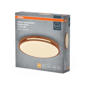 Lampa LED de tavan Osram ORBIS Woodburry, 16W, 1000lm, 3000K, cu decor din lemn - Img 2
