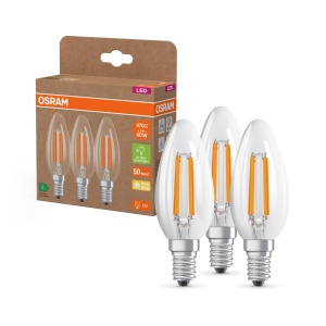 Lampa LED Osram E14, 2W, cald alb (2700K), pachet 3 bucati