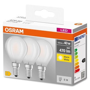 Lampa LED Osram E14, 4W, 470lm, Calda, 3 Bucati - Img 2