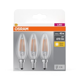 Lampa LED Osram E14, 4W, 470lm, Calda, Set 3 bucati - Img 5