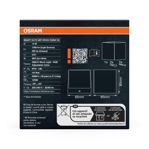 Lampa LED Osram SMART Brick, 14W, 550lm, RGBW, gri inchis - Img 4