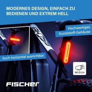 Lampa LED pentru bicicleta FISCHER cu 50 LED-uri, reincarcabila, IPX4, neagra - Img 4