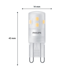 Lampa LED Philips G9, 25W echivalent halogen, lumina calda 2700K, 2 bucati - Img 3
