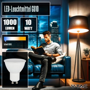 Lampa LED V-TAC GU10, 10W, 1000 Lumen, Alb Rece 6500K - Img 3