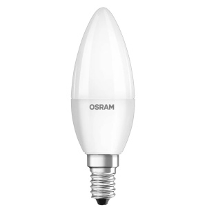 Lampa Osram Lamps LED Base Classic B, in forma de lumanare cu baza E14, nereglabila, Inlocuieste 5.5W = 40 Watt, mat, alb cald - 2700 Kelvin, 4 bucati (1 pachet) - Img 2