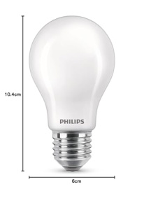 Lampa Philips LED Classic E27, 75 W, lacrima, mat, alb neutru, pachet de 2, alb rece - Img 4