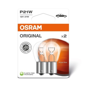 Lampa semnalizare OSRAM ORIGINAL LINE P21W, baza metalica, set 2 bucati