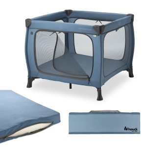 Langerie pentru copii Hauck Sleep N Play SQ, cu saltea, albastru inchis, 0-15 kg