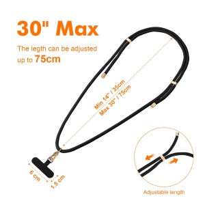 Lant pentru telefon GRIFEMA, negru, lungime ajustabila 35-75 cm - Img 2