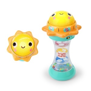 Lanterna de Jucarie Bright Starts Just for Sun cu Sunete de Animale si Rasselperlen