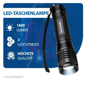 Lanterna LED Blaupunkt 1600 lm, 3 moduri, 6x AA, 2 bucati - Img 10