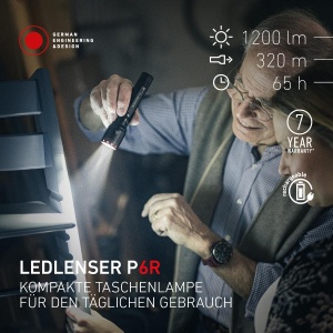 Lanterna LED Ledlenser P6R, 1200 Lumen, 320m, USB-C, IP68 - Img 2