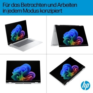 Laptop 2-in-1 HP OmniBook X Flip, 16 3K Touchscreen, Intel Core Ultra 7, 32GB RAM, 1TB, Argintiu - Img 3