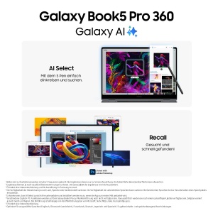 Laptop 2-in-1 Samsung Galaxy Book5 Pro 360, 16GB RAM, 1TB, Gri Moonstone - Img 4