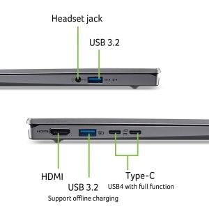 Laptop Acer Swift Go 14 AI OLED, Ryzen 7, 16GB RAM, 512GB SSD, Argintiu - Img 5