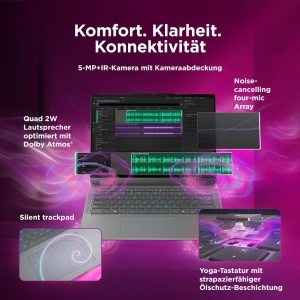 Laptop Convertible Lenovo Yoga 7i Aura Edition 14 OLED Intel Core Ultra 7 16GB RAM 1TB SSD Grau - Img 6