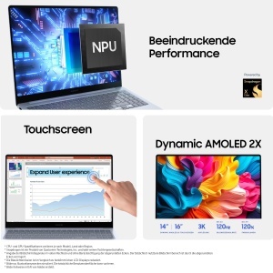 Laptop Samsung Galaxy Book4 Edge, 14 inch, 16GB RAM, 512GB, Albastru Safir - Img 9